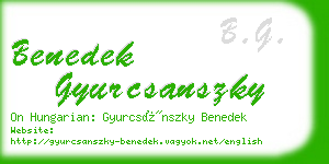 benedek gyurcsanszky business card